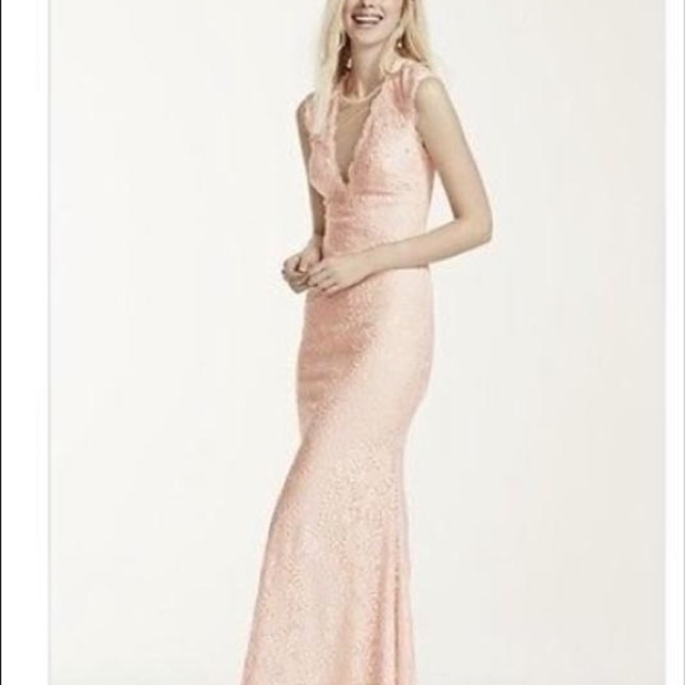 Peach bridesmaid/ prom/ formal dress